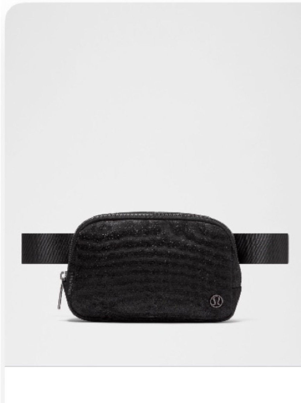 NWOT Lululemon Black Glitter Everywhere Belt Bag 1L